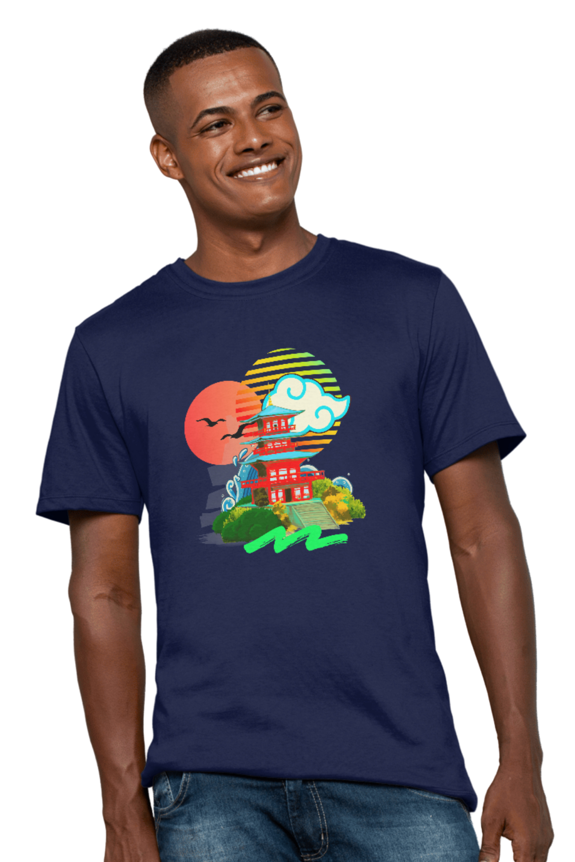 Zen Pagoda Classic-fit Crew T-Shirt | 180 GSM – Xortsuo